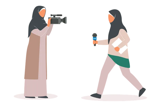 Muslimischer TV-Journalist und Moderator  Illustration