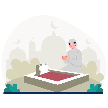 Muslimischer Junge beim Namaz  Illustration