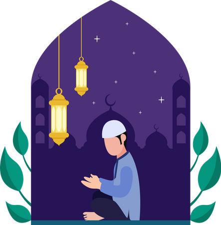 Muslimischer Junge beim Namaz  Illustration