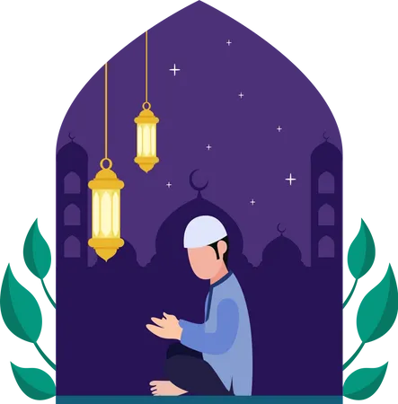 Muslimischer Junge beim Namaz  Illustration