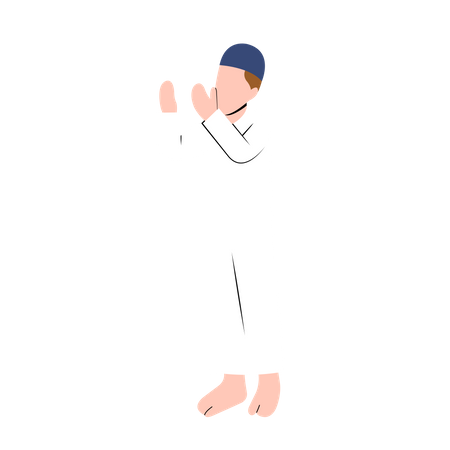 Muslimischer Mann betet  Illustration