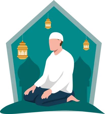 Muslimischer Mann betet  Illustration