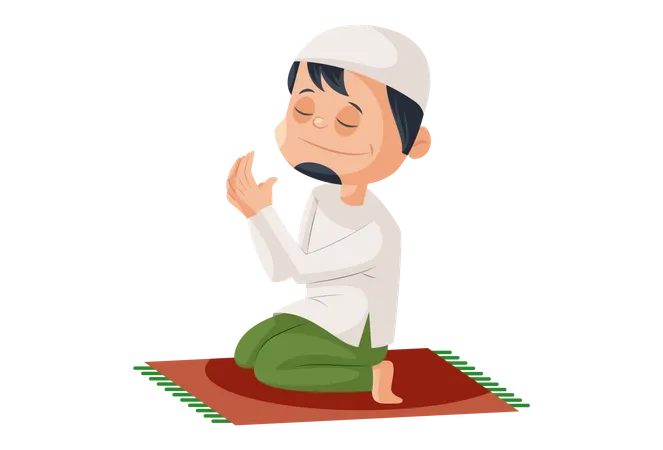 Muslimischer Mann betet Namaz  Illustration