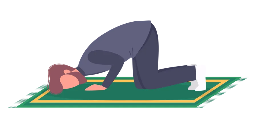 Muslimischer Mann beim Gebet  Illustration