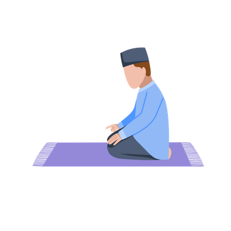 Muslimischer Mann beim Gebet  Illustration