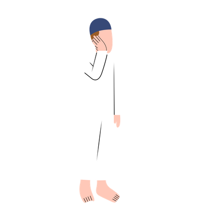 Muslimischer Mann beim Azan  Illustration