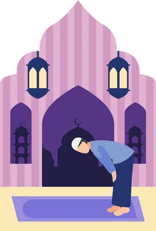 Muslimischer Mann beim Namaz  Illustration