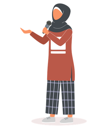 Muslimischer Nachrichtenreporter  Illustration