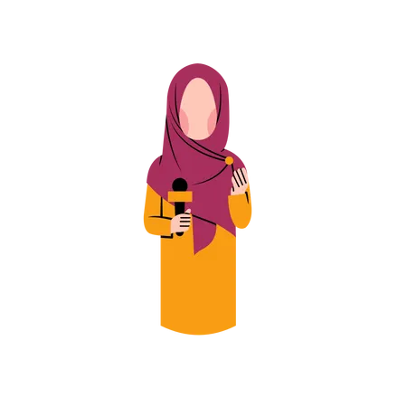 Muslimischer Nachrichtenreporter berichtet für TV-Nachrichtensender  Illustration