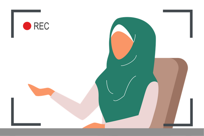 Muslimischer TV-Nachrichtenreporter  Illustration