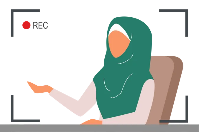 Muslimischer TV-Nachrichtenreporter  Illustration