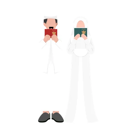 Muslimisches Hochzeitspaar  Illustration