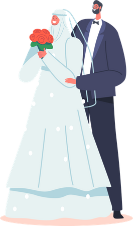 Muslimisches Hochzeitspaar  Illustration