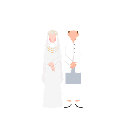 Muslimisches Hochzeitspaar  Illustration