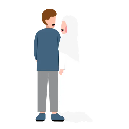 Muslimisches Hochzeitspaar  Illustration