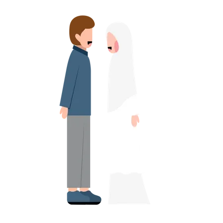 Muslimisches Hochzeitspaar  Illustration