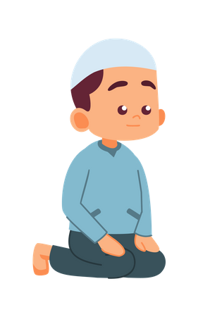 Muslimisches Kind beim Namaz  Illustration