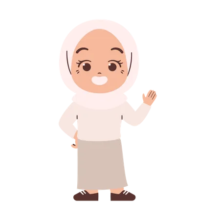 Muslimisches Madchen Charakter Illustration