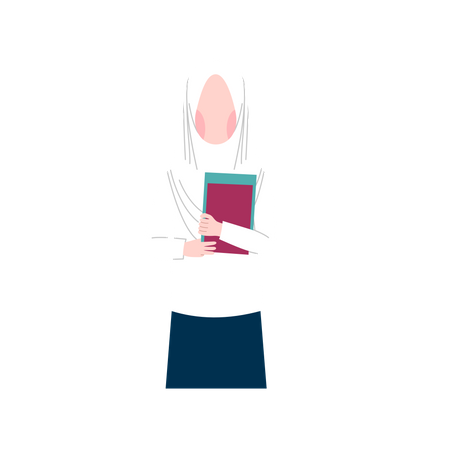 Muslimisches Mädchen geht studieren  Illustration