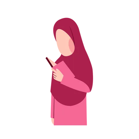 Muslimisches Mädchen liest Buch  Illustration