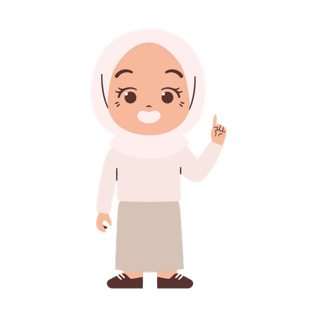 Muslimisches Mädchen mit Zeigefinger  Illustration