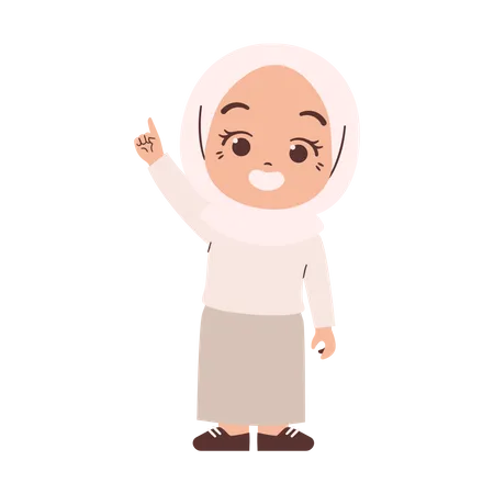 Muslimisches Mädchen mit Zeigefinger  Illustration