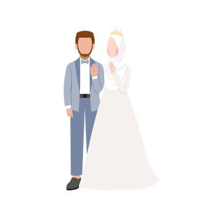 Muslimisches Paar heiratet  Illustration