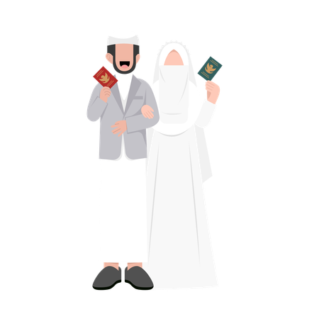 Muslimisches Paar bei der Nikah  Illustration