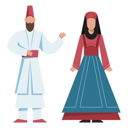 Muslimisches Priesterpaar  Illustration