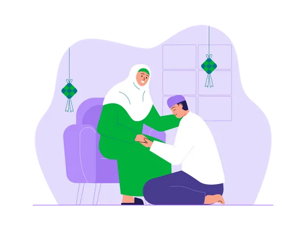 Muslims forgive each other in ramadan  Illustration