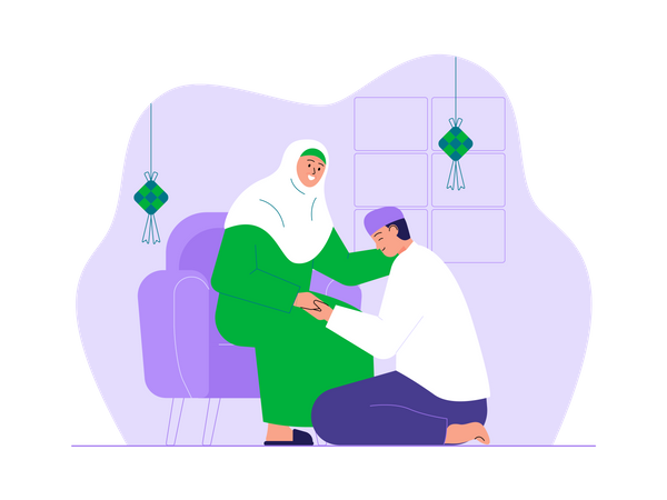 Muslims forgive each other in ramadan  Illustration