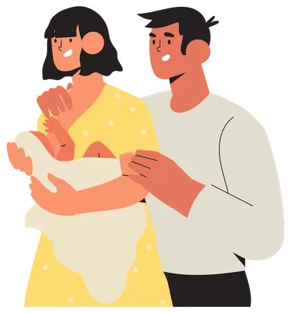 Mutter füttert ihr neugeborenes Kind  Illustration
