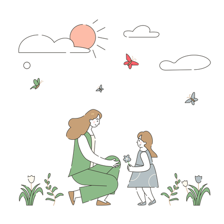 Mamas Tag in der Natur  Illustration