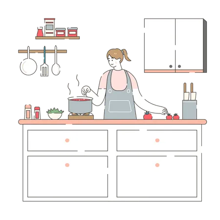 Pflanzliches Kochen zum Muttertag  Illustration