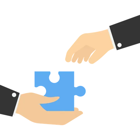 Mutually beneficial cooperation jigsaw  Illustration