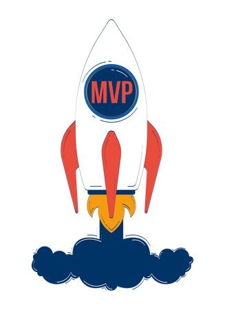 MVP 스타트업 로켓 발사  일러스트레이션