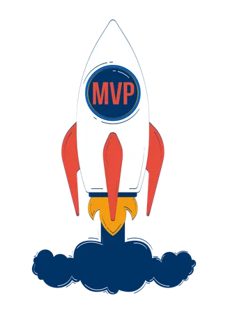 MVP startup rocket launch  Illustration
