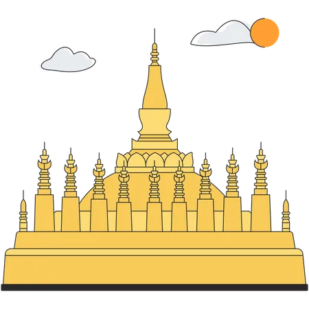 ミャンマー - バガンの寺院  イラスト