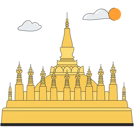 Myanmar - Bagan Temples  Illustration