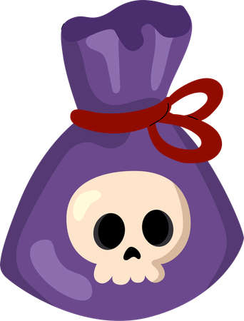 Mystic Skull Pouch  Illustration