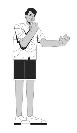Nachdenklicher indischer Mann im lässigen Sommeroutfit  Illustration