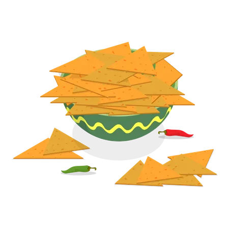 Nachos avec trempette  Illustration