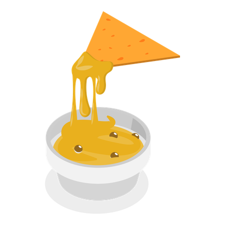 Nachos with dip  Illustration