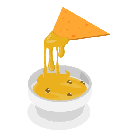 Nachos with dip  Illustration