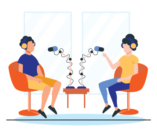 Nachrichten-Podcasting  Illustration