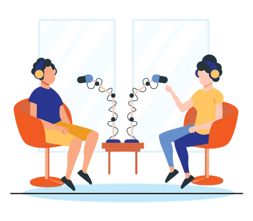 Nachrichten-Podcasting  Illustration