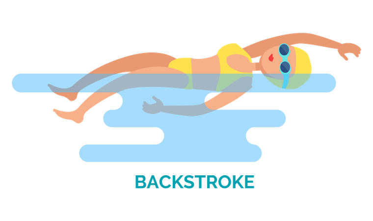 Nadador de costas  Ilustração