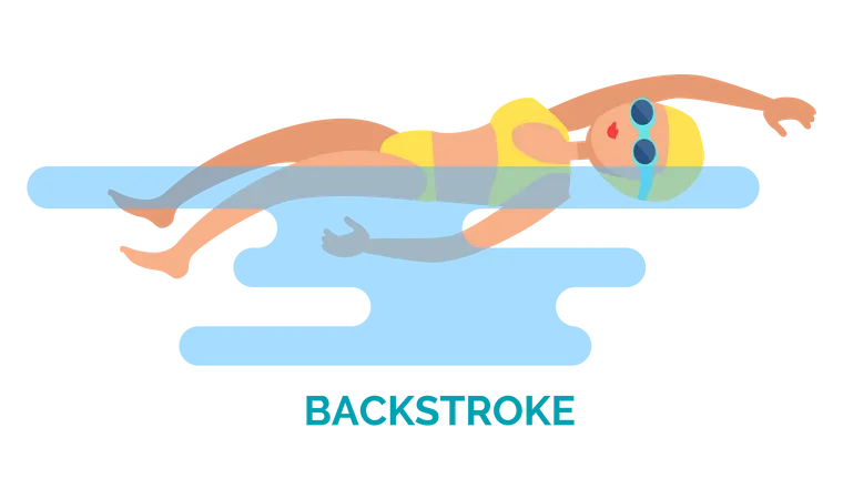 Nadador de espalda  Ilustración