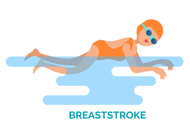 Nadador de nado peito  Ilustração