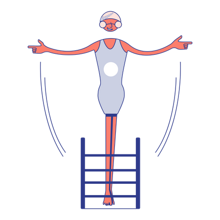 Garota nadadora  Ilustração
